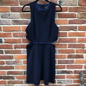 Topshop Dress with Cut Outs, Beaded Waist Detail